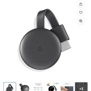 Google Chromecast 3rd Generation Charcoal GA00439-US Brand New Sealed